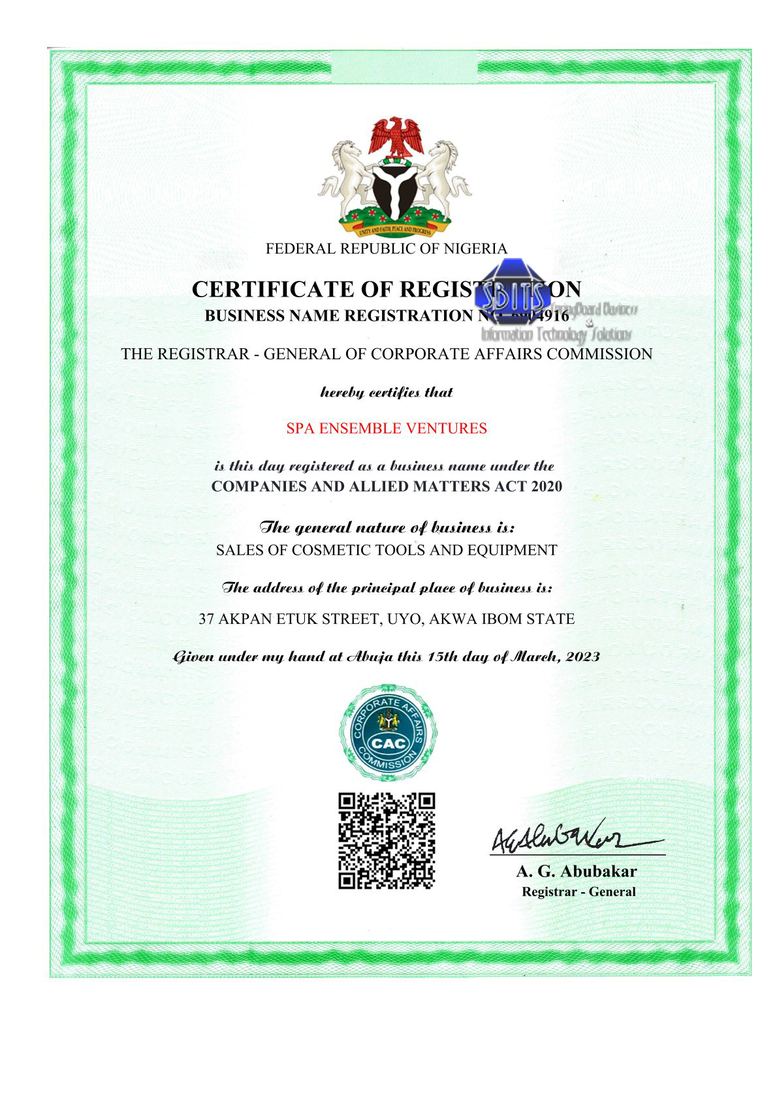 CAC registration work - SPA ENSEMBLE VENTURES