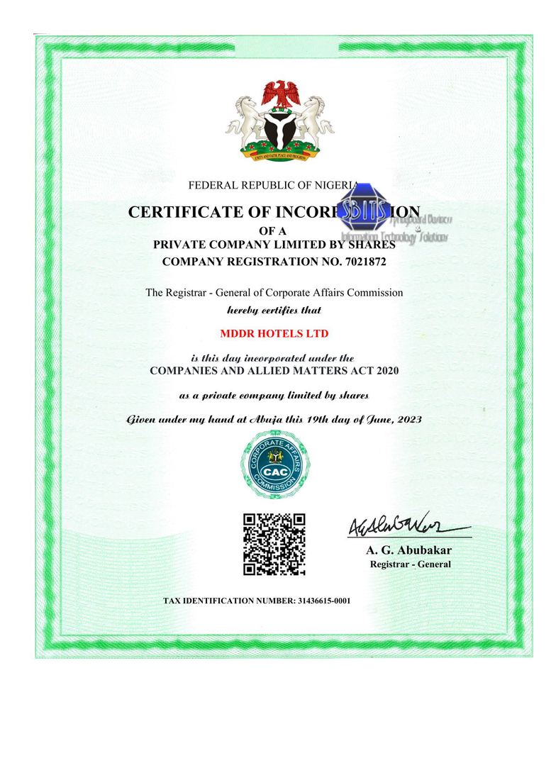 CAC registration work - MDDR Hotels