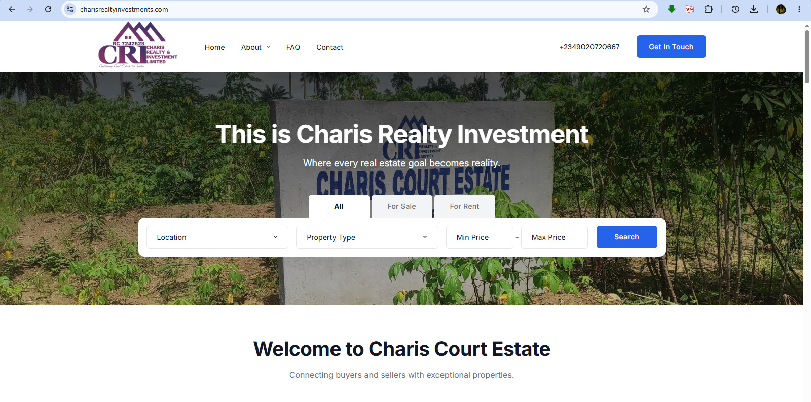 Snapshot of charisrealtyinvestments.com